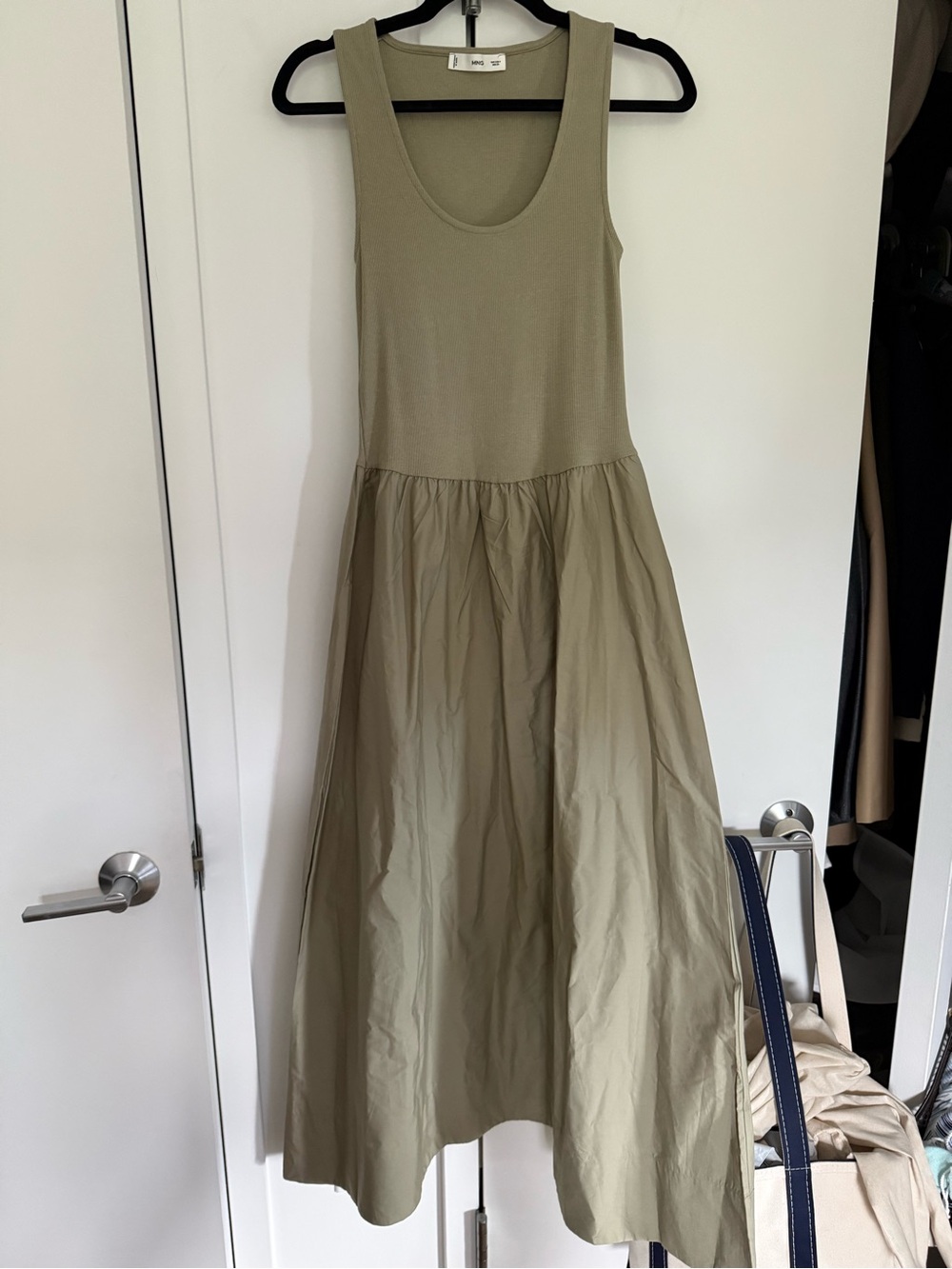 Mango Olive Green Maxi Tank Dress